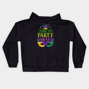 Time To Party Gras - Mardi Gras Beads Gift Kids Hoodie